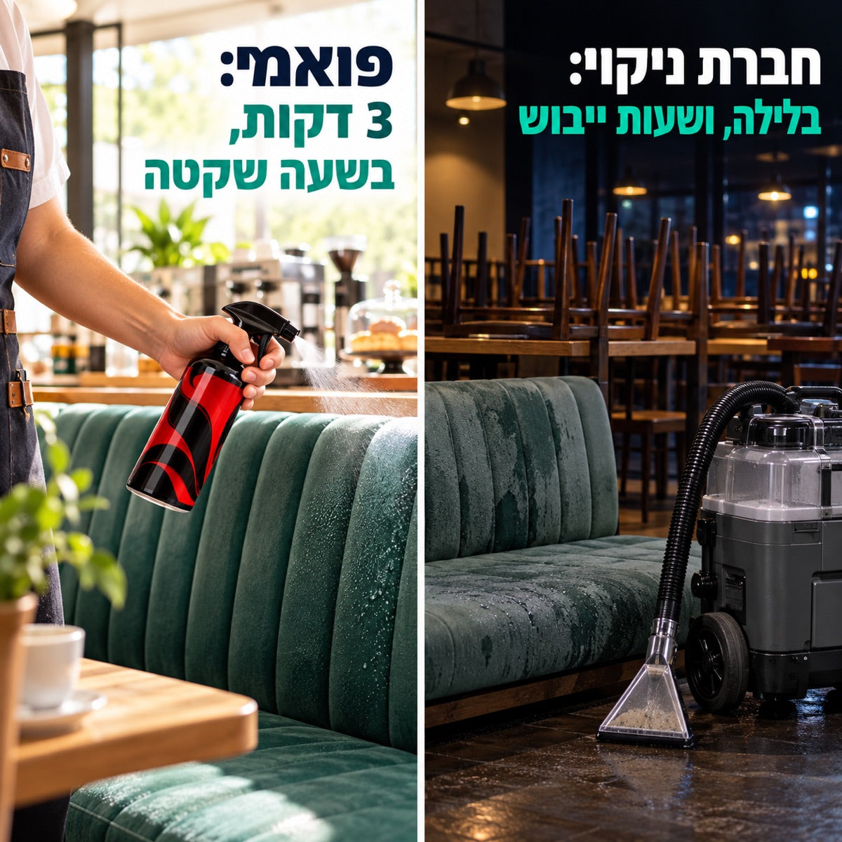 חברת ניקוי: בלילה, ושעות ייבוש · פואמי: 3 דקות, בשעה שקטה