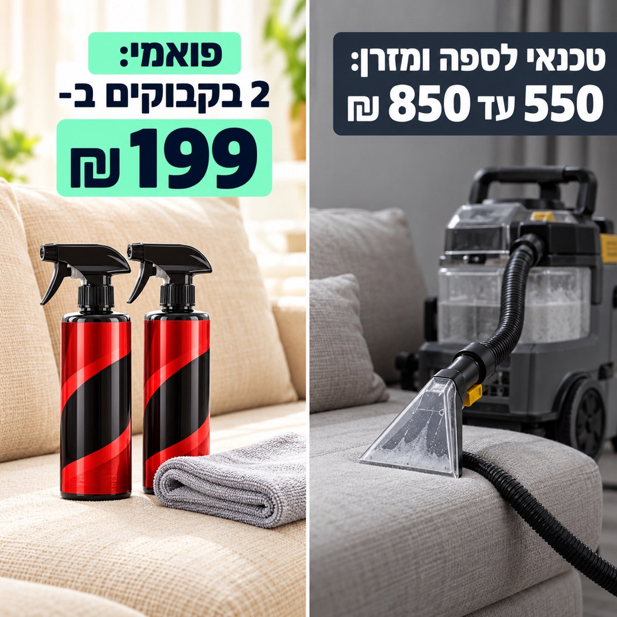 טכנאי לספה ומזרן: 550 עד 850 ₪ · פואמי: 2 בקבוקים ב-199 ₪
