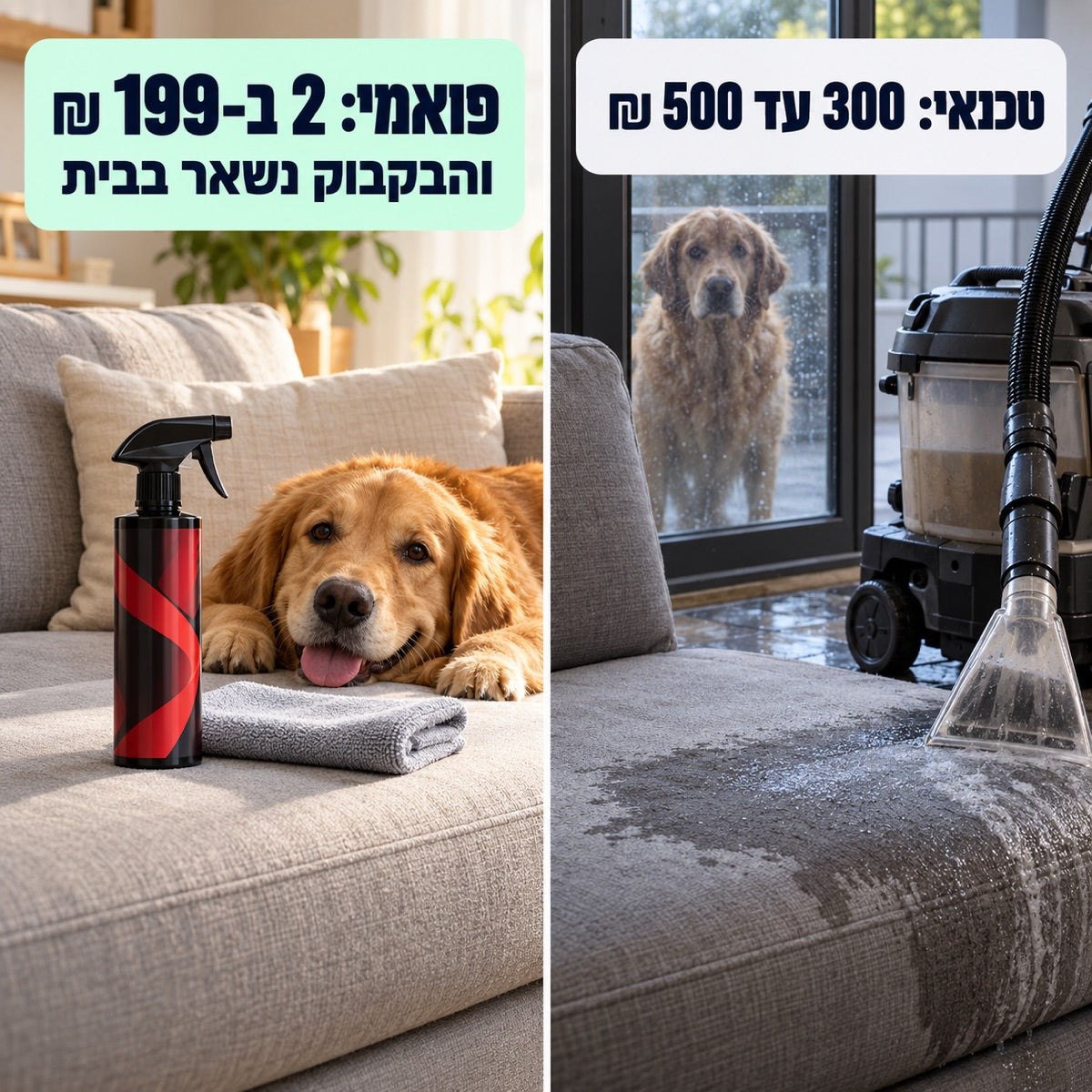 טכנאי: 300 עד 500 ₪ · פואמי: 2 ב-199 ₪ · והבקבוק נשאר בבית