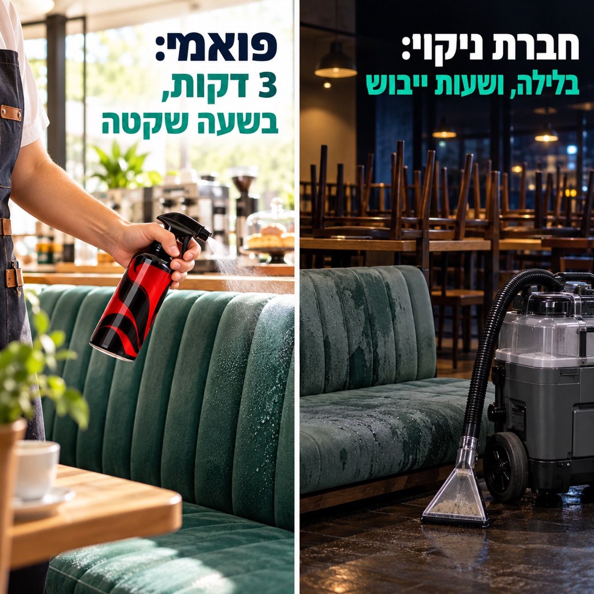 חברת ניקוי: בלילה, ושעות ייבוש · פואמי: 3 דקות, בשעה שקטה
