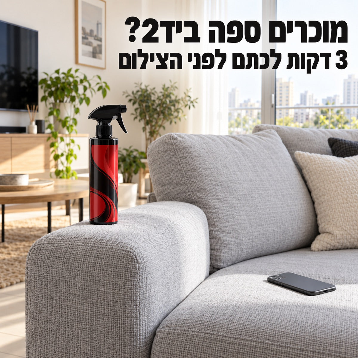 מוכרים ספה ביד2? · 3 דקות לכתם לפני הצילום