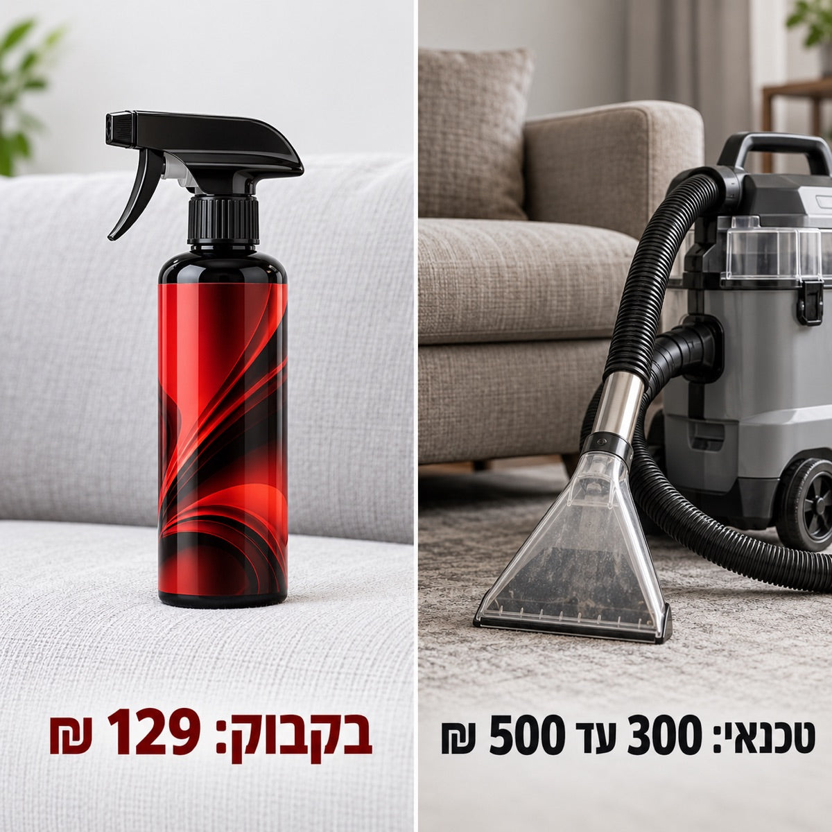 טכנאי: 300 עד 500 ₪ · בקבוק: 129 ₪